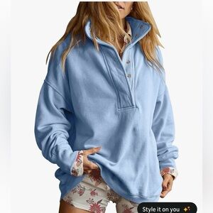 Women's Blue Pullover Top